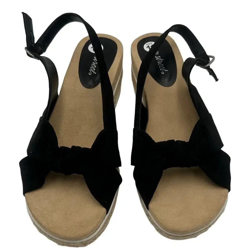 NEW - EASY STREET women's comfy wedges platform man made upper - SIZE 11